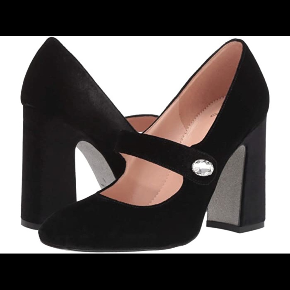 J Crew velvet Mary Jane heels New in box 6 back